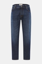 PT Torino Denim Jeans 'Rebel Fit' dunkelblau, knöchellang, Five-Pocket-Stil, Button Fly, reguläre Oberschenkelweite, reine Baumwolle, leichte Haptik, Frontansicht.