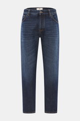 PT Torino Denim Jeans 'Rebel Fit' dunkelblau, knöchellang, Five-Pocket-Stil, Button Fly, reguläre Oberschenkelweite, reine Baumwolle, leichte Haptik, Frontansicht.