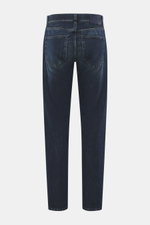 PT Torino Denim Jeans 'Breakbeat' dunkelblau, Rückansicht, Five-Pocket-Stil, Used-Waschung, leichte Distressed-Effekte, Tapered Fit, knöchellang aus Baumwolle und Lyocell.