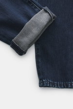 PT Torino Denim Jeans 'Breakbeat' dunkelblau Detailaufnahme des umgeschlagenen Saums aus Baumwolle und Lyocell mit weichem Griff, authentischer Waschung.