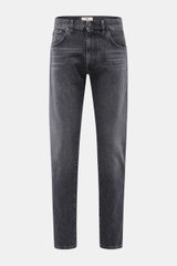 PT Torino Denim Jeans 'Breakbeat' dunkelgrau, frontal fotografiert, Slim Fit, sehr schmal zulaufend, Denim aus reiner Baumwolle, weicher Griff, authentische Used-Waschung, Zip Fly, Five-Pocket-Stil, Leather Patch.