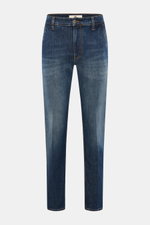 PT Torino Denim Jeans 'Indie' graublau im Slim Fit, knöchellang mit Used-Waschung, Zip Fly und französischen Taschen, Vorderansicht.