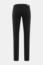 Dondup Jeans 'George' schwarz, Rückansicht, Skinny Fit aus elastischer Baumwolle mit niedriger Bundhöhe, Five-Pocket-Stil und Metall-Initial.
