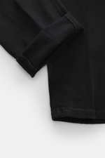 Nahaufnahme der Dondup Jeans 'George' schwarz, Detailansicht der schmal geschnittenen Wade aus elastischer Baumwolle mit weichem Griff.