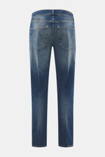 Dondup Jeans 'Icon' graublau von hinten, Denim aus elastischer Baumwolle, Used-Waschung, Distressed, Icon Fit, schmaler Oberschenkel, Five-Pocket, Button Fly.