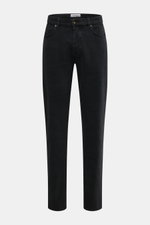 Barmas Venezia Jeans 'Denver' navy, frontale Ansicht, Denim aus Baumwolle mit Cashmere, leicht elastisch, weicher Griff, Regular Fit, schmal zulaufend, Five-Pocket-Stil, Button Fly, geprägtes Leather Patch.