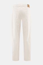Brunello Cucinelli Jeans 'Iconic Fit' navy shown from the back, denim aus reiner Baumwolle, griffige Qualität, Iconic Fit (Tapered), regular thigh, very slim taper, ankle length, button fly, five-pocket style, coin pocket with logo stitching, back pockets