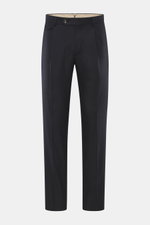 Front view of Windsor Trousers 'Silvi' dark navy melange, made of wool-cashmere-microfibre blend with tapered, shaped fit and classic details.

Description: <p>The label WINDSOR has created the epitome of stylish men’s trousers with classic details with t