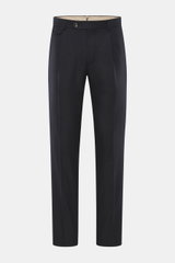 Front view of Windsor Trousers 'Silvi' dark navy melange, made of wool-cashmere-microfibre blend with tapered, shaped fit and classic details.

Description: <p>The label WINDSOR has created the epitome of stylish men’s trousers with classic details with t