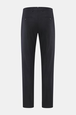Rear view of Windsor Trousers 'Silvi' dark navy melange in wool-cashmere-microfibre blend, shaped slim fit with tapered cut and buttoned back pockets.

Description: <p>The label WINDSOR has created the epitome of stylish men’s trousers with classic detail