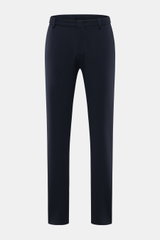 Front view of Emporio Armani Jersey-Jogpants navy in fine modal-cotton jersey, featuring elastic waistband with drawstring, zipper pockets, and regular fit.