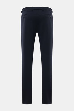 Emporio Armani Jersey-Jogpants navy shown from the back, featuring a modal-cotton mix, elastic waistband, zippered and back welt pockets, regular fit.