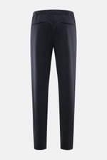 Rear view of Emporio Armani Jersey-Jogpants navy in regular fit, made from soft, elastic modal-cotton mix with elastic waistband, zippered front pockets, and back welt pockets. Zeitloser Stil trifft Komfort: Die Jogpants von EMPORIO ARMANI überzeugt mit f