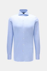 Finamore Oxford-Hemd 'Sergio Napoli' Haifisch-Kragen hellblau