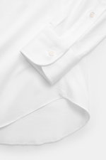 Fray Jersey shirt kent collar 'Gabriel' white shown from above, pure cotton, soft touch, slim fit, kent collar, classic sport cuff, back waist darts, extended back.