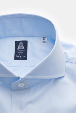 Finamore Business Hemd 'Sergio Napoli' Haifisch-Kragen pastellblau