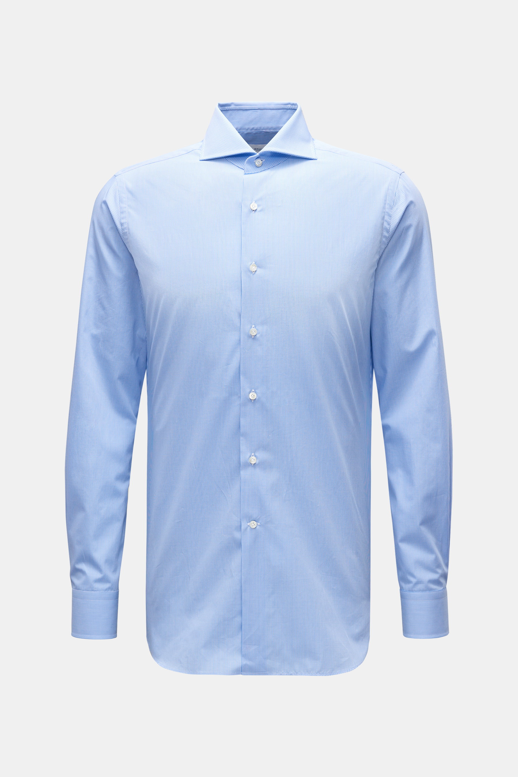 BRAUN Hamburg Business Hemd Haifisch-Kragen blau/weiß kariert