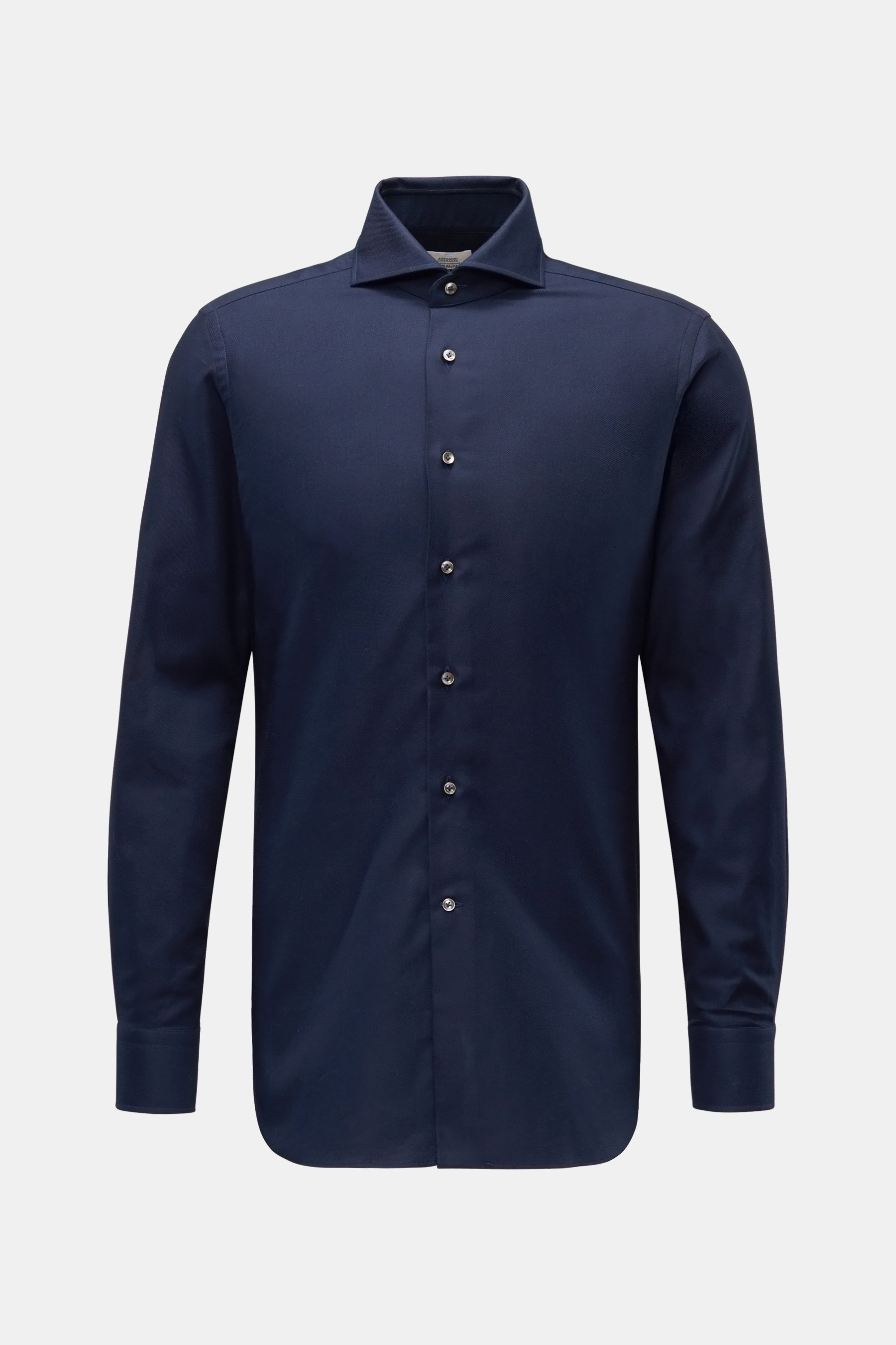 Gherardi Chambray shirt shark collar navy