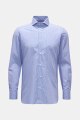 Giampaolo Business shirt shark collar grey-blue/white striped