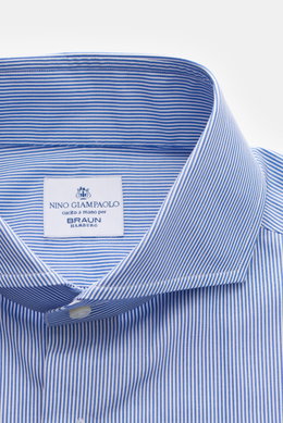 Giampaolo Business shirt shark collar grey-blue/white striped