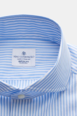 Giampaolo Business shirt shark collar light blue/white striped