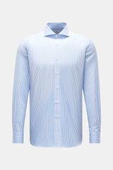 Truzzi Business shirt shark collar 'Napoli Busto' light blue/white striped