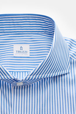 Truzzi Business shirt shark collar 'Napoli Busto' blue/white striped