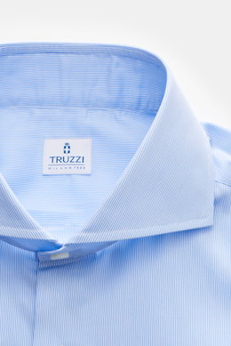 Truzzi Business shirt shark collar 'Napoli Busto' light blue/white striped