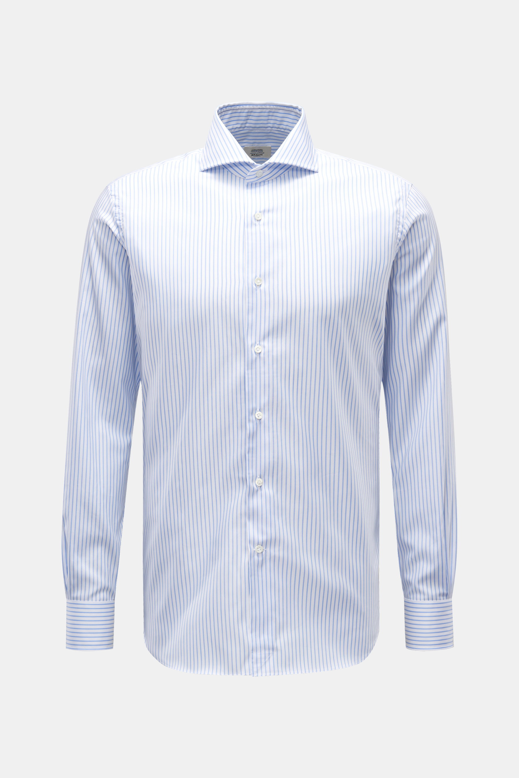 Gherardi Casual shirt shark collar light blue/white striped
