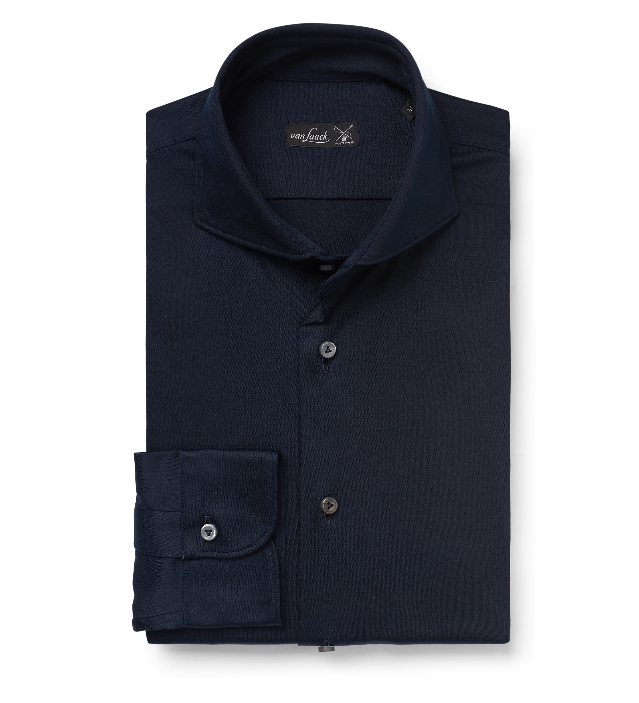 van Laack Jersey-Hemd 'M-PER-L' Haifisch-Kragen navy