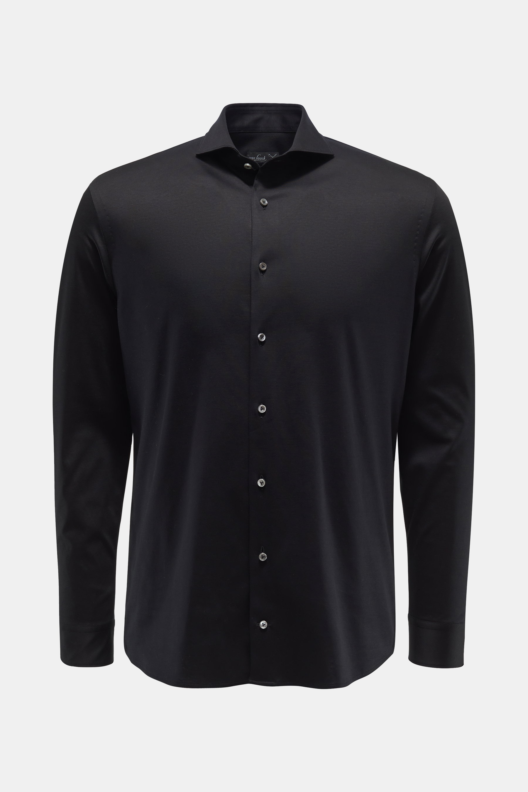 van Laack Jersey-Hemd 'M-PER-L' Haifisch-Kragen schwarz