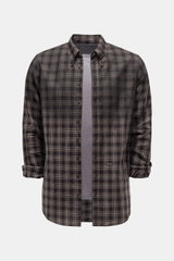 Dsquared2 Casual shirt 'Check Drop Shirt' button-down collar dark grey/light brown checked