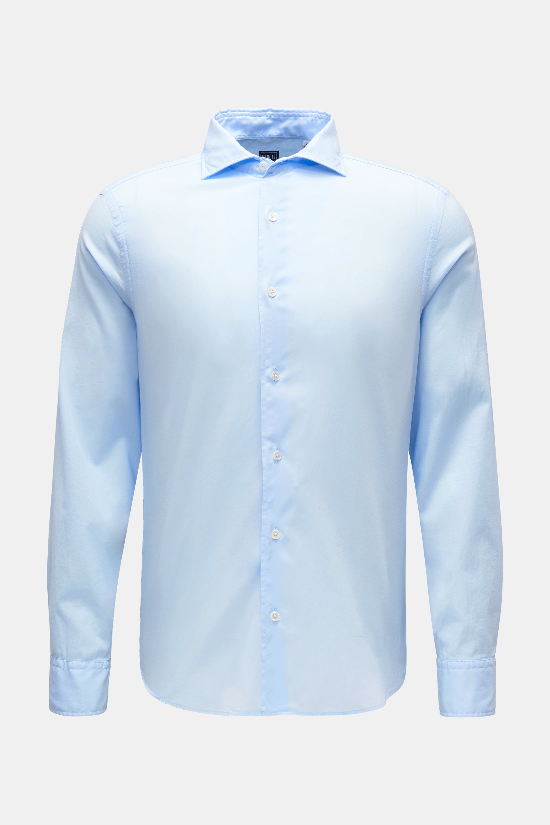 Fedeli Casual Hemd 'Sean' Haifisch-Kragen hellblau