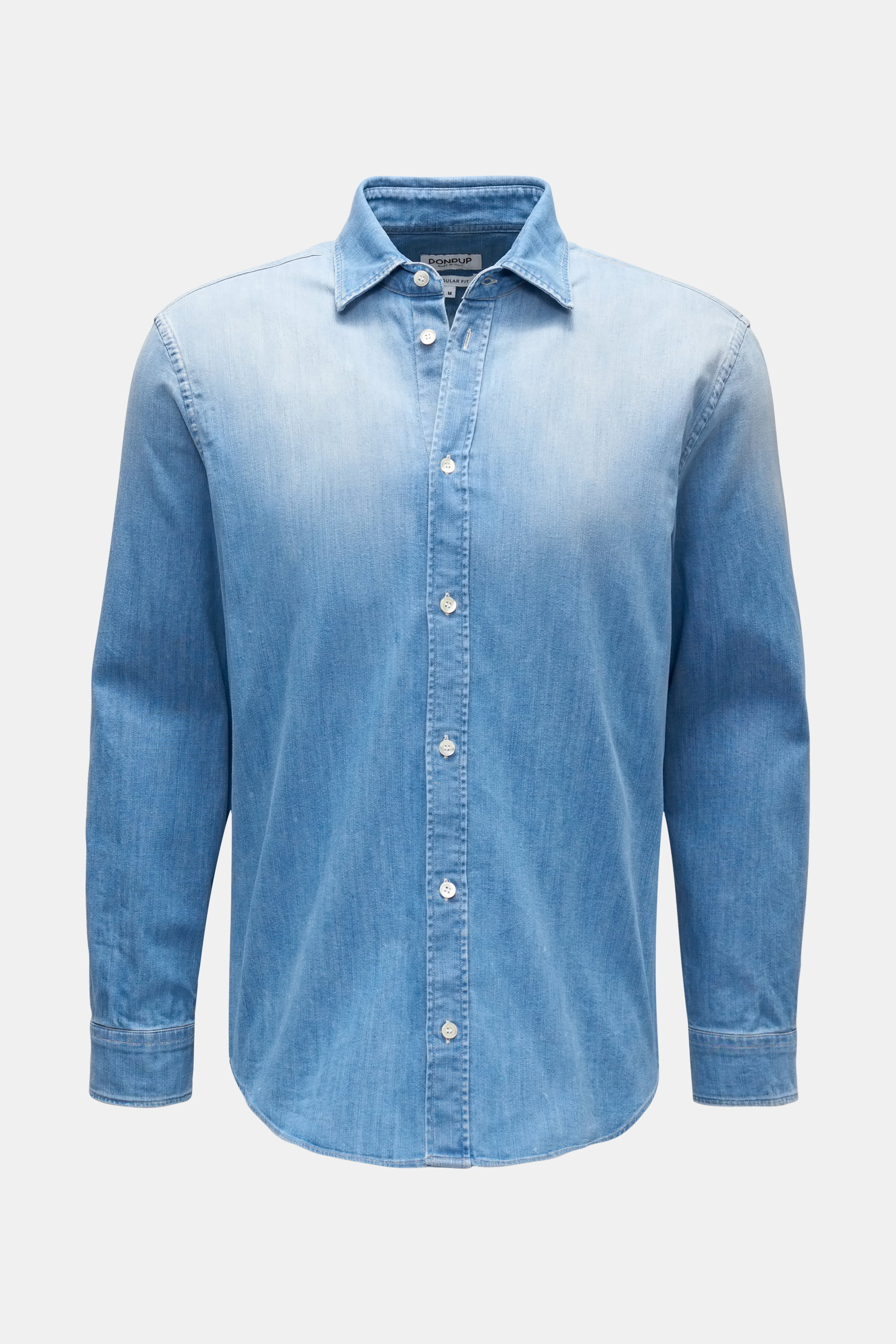 Dondup Jeanshemd schmaler Kragen hellblau