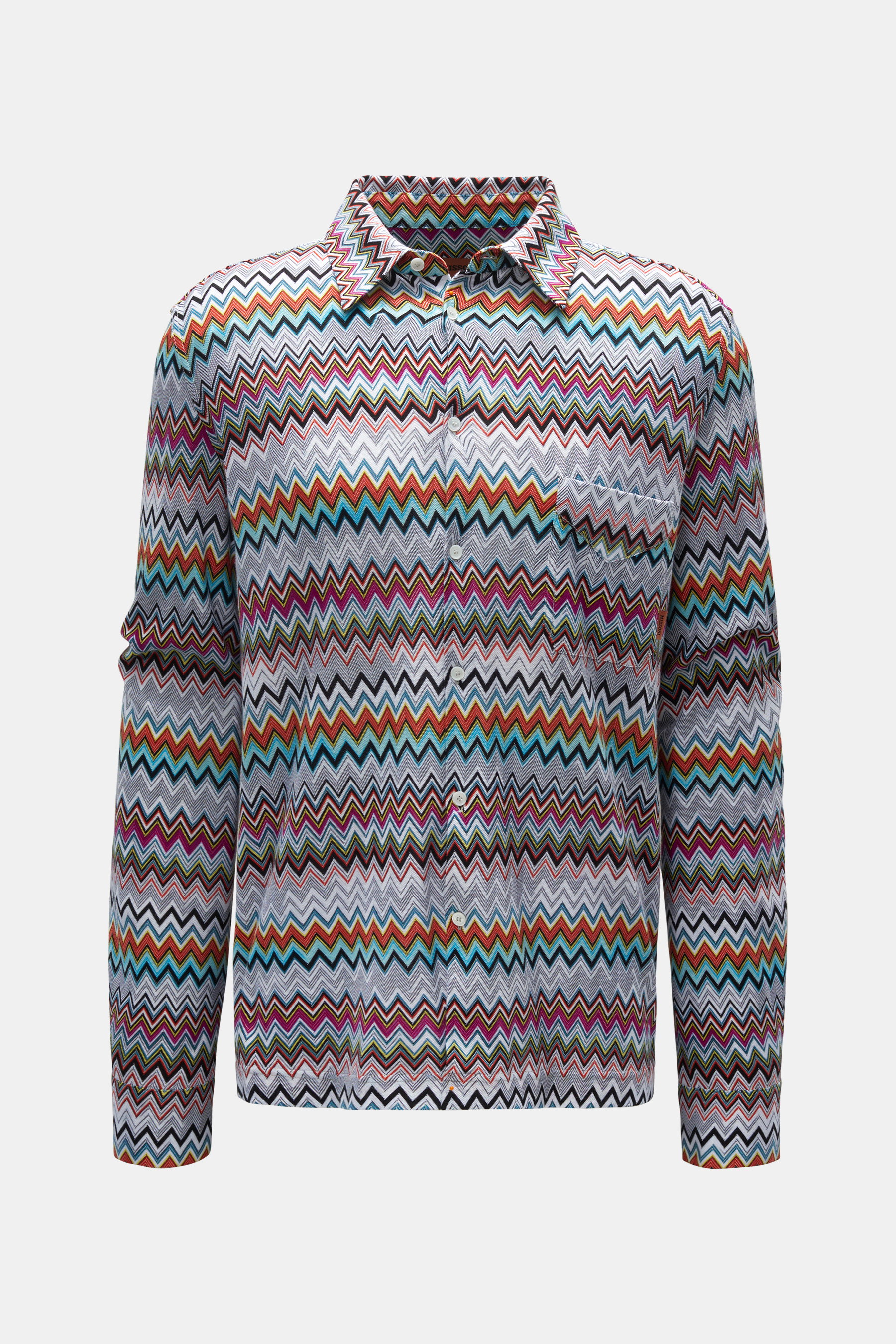 Missoni Casual Hemd Kent-Kragen hellrot/violett/hellblau gemustert