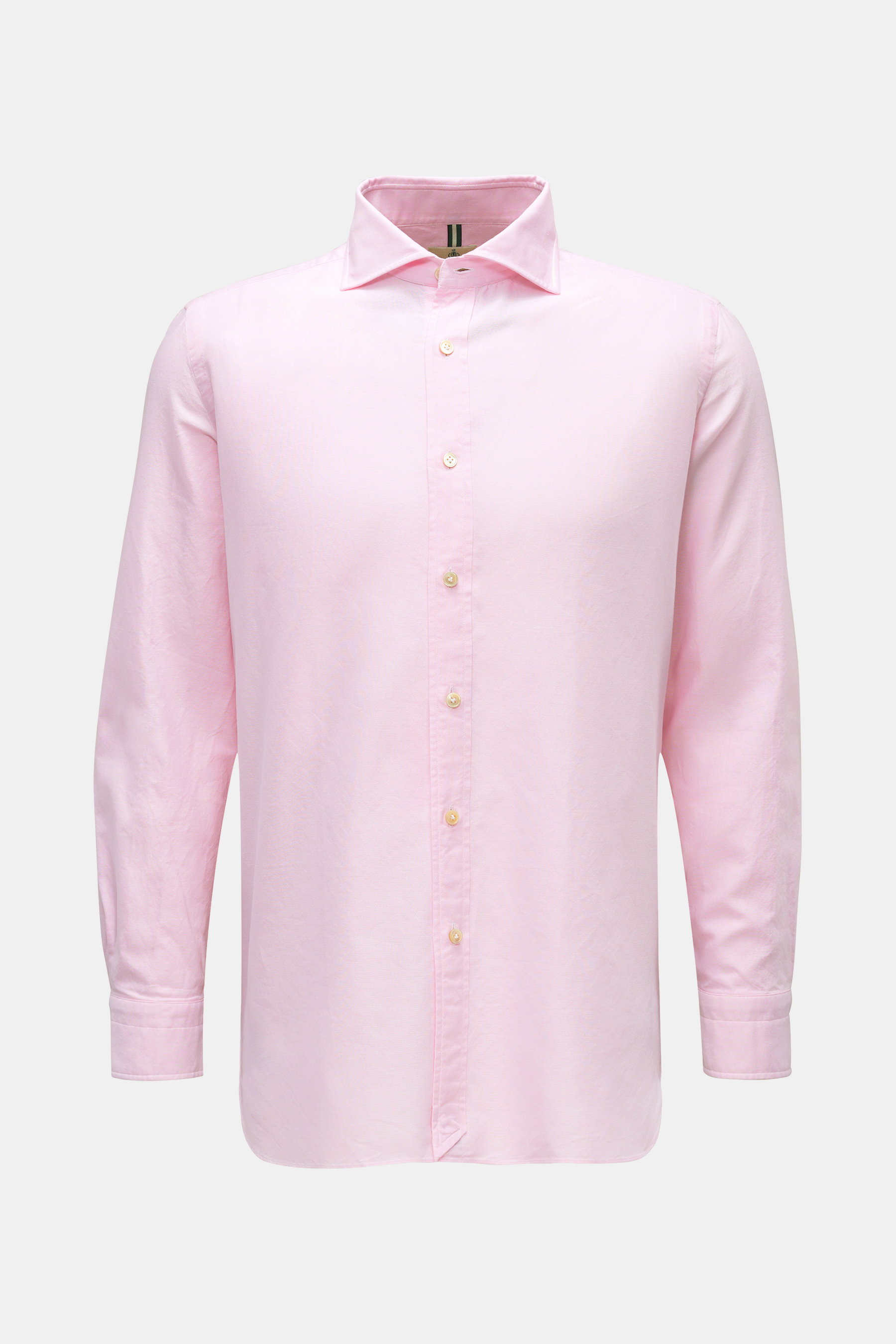 Borrelli Oxford-Hemd 'Nando' Haifisch-Kragen rosé