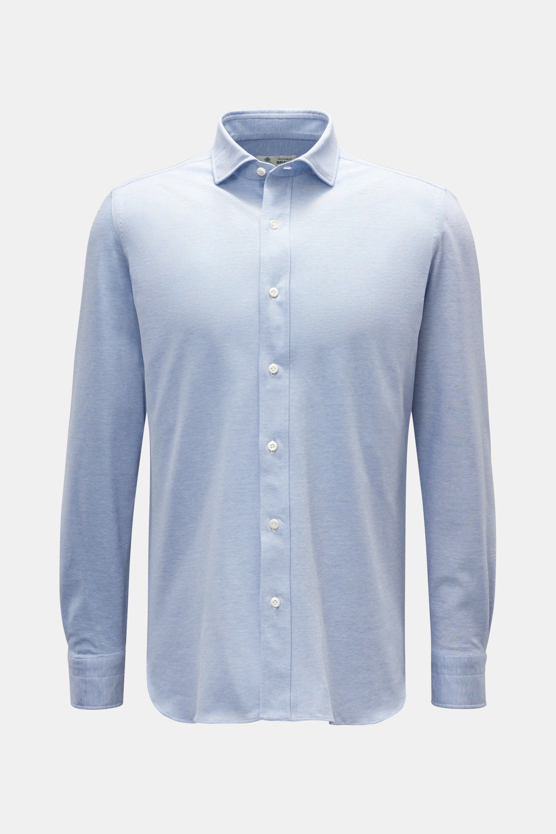 Borrelli Jersey-Hemd 'Capri' Haifisch-Kragen rauchblau