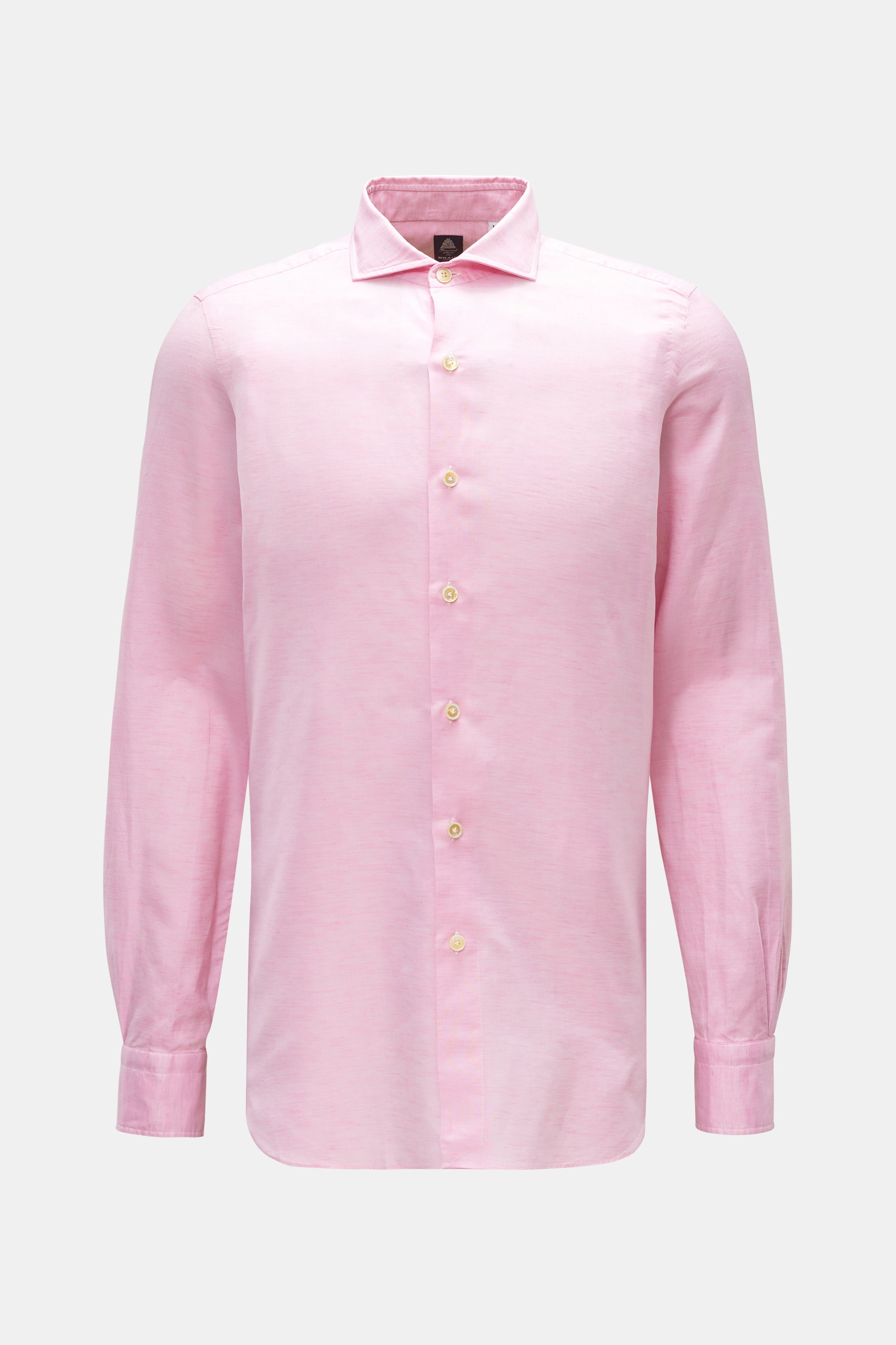 Finamore Casual Hemd 'Napoli Achille' Haifisch-Kragen rosé