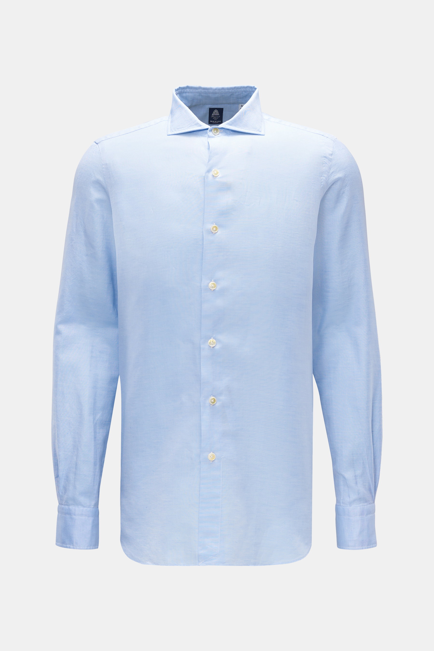 Finamore Casual Hemd 'Napoli Achille' Haifisch-Kragen hellblau