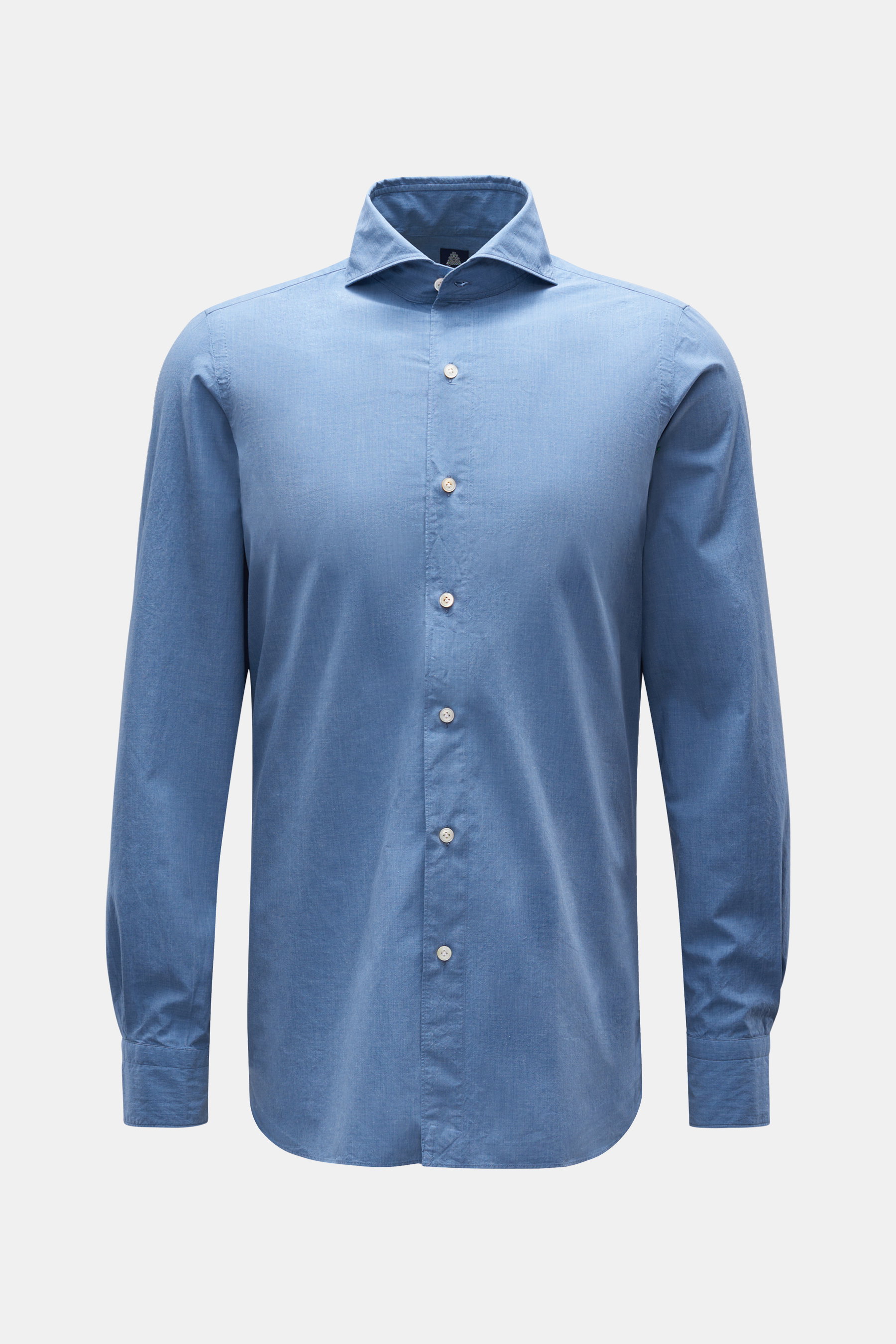 Finamore Casual Hemd 'Sergio Gaeta' Haifisch-Kragen graublau