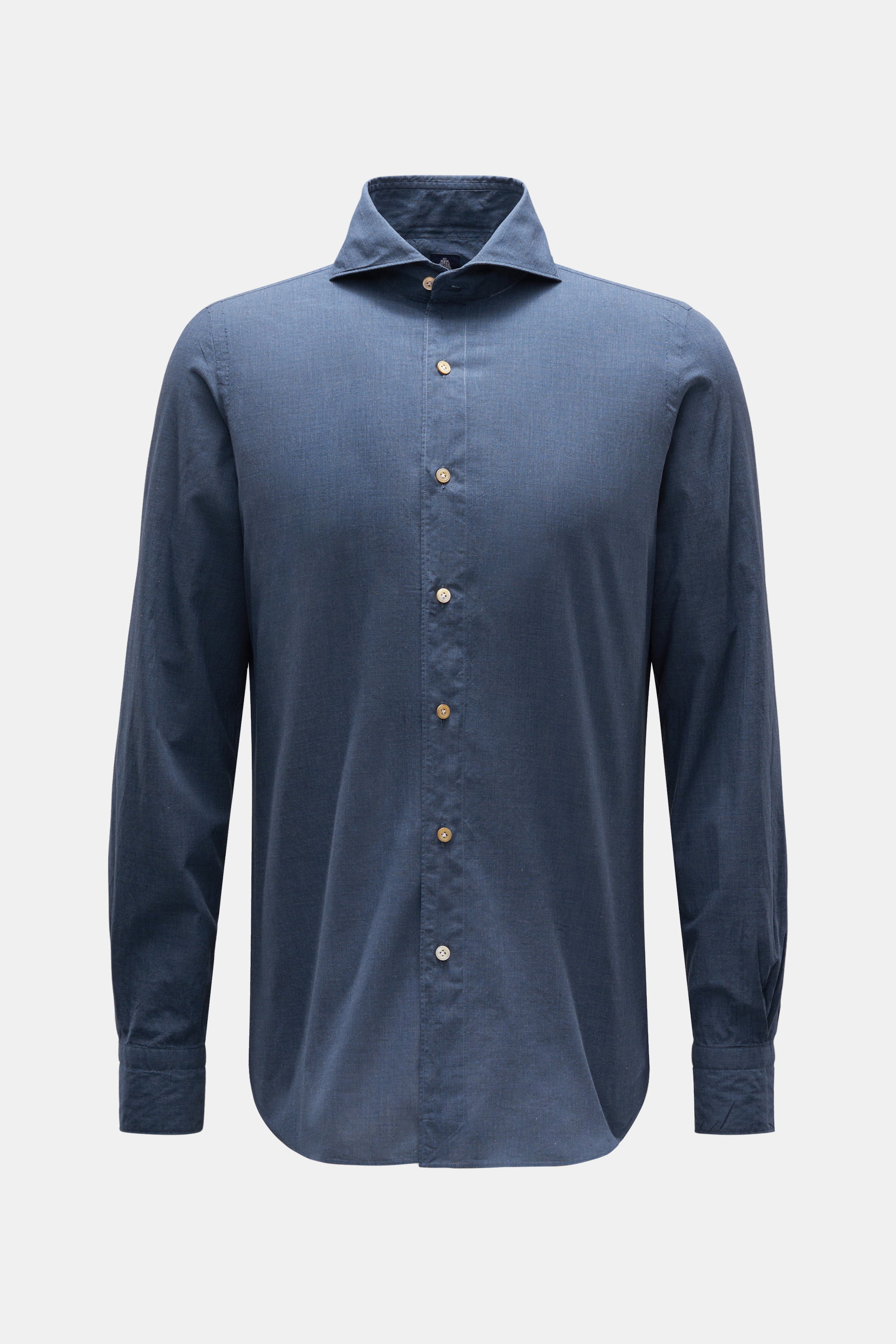 Finamore Casual Hemd 'Sergio Gaeta' Haifisch-Kragen navy