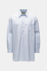 Our Legacy Popover shirt Kent collar pastel blue/red striped