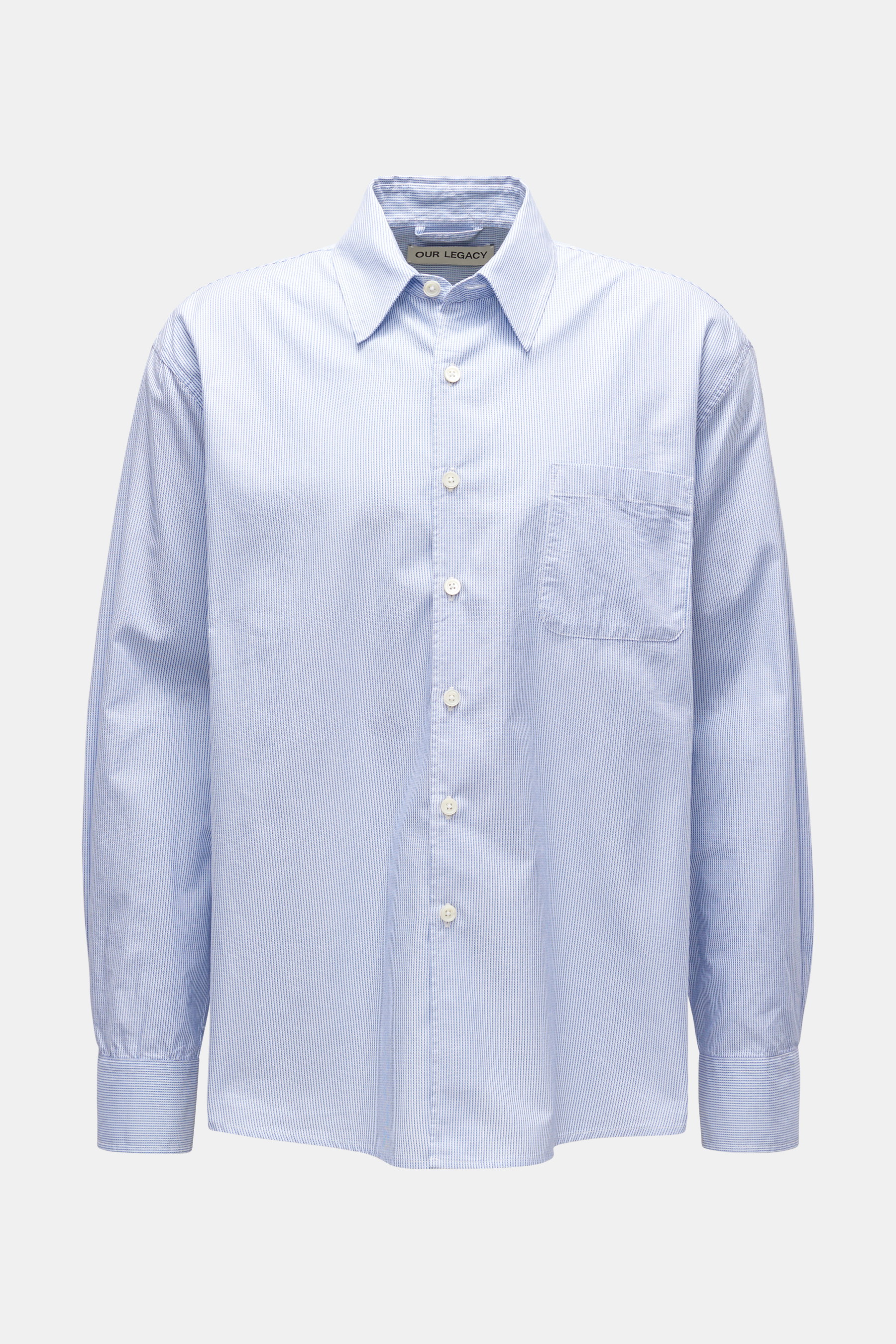 Our Legacy Casual Hemd Kent-Kragen graublau/weiß gestreift