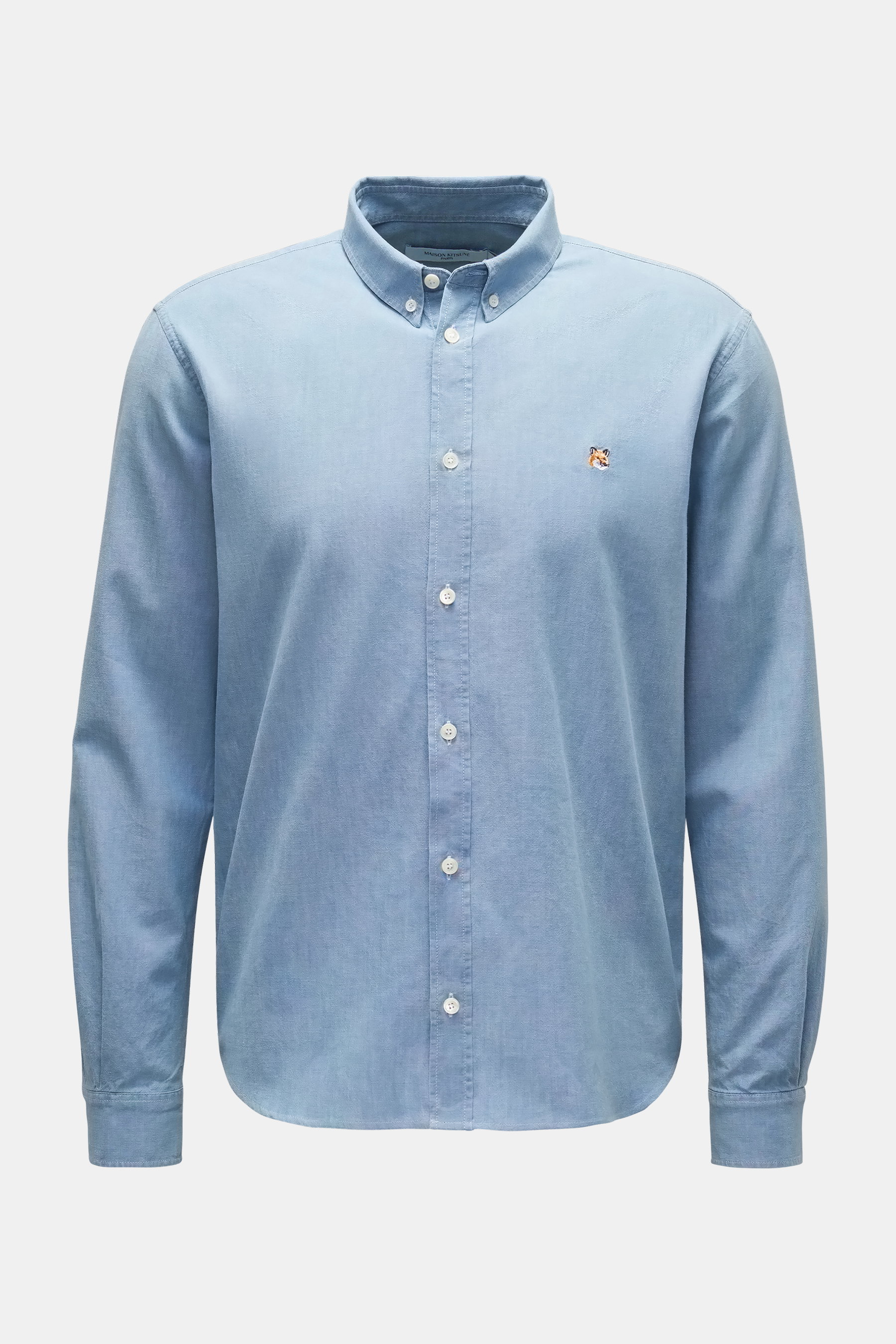 Maison Kitsuné Casual Hemd Button-Down-Kragen graublau