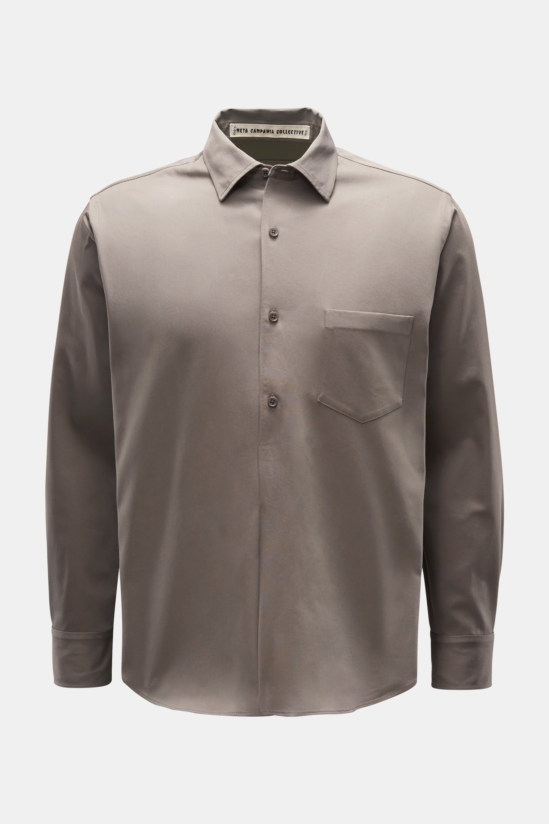 Meta Campania Collective Popover-Hemd schmaler Kragen grau