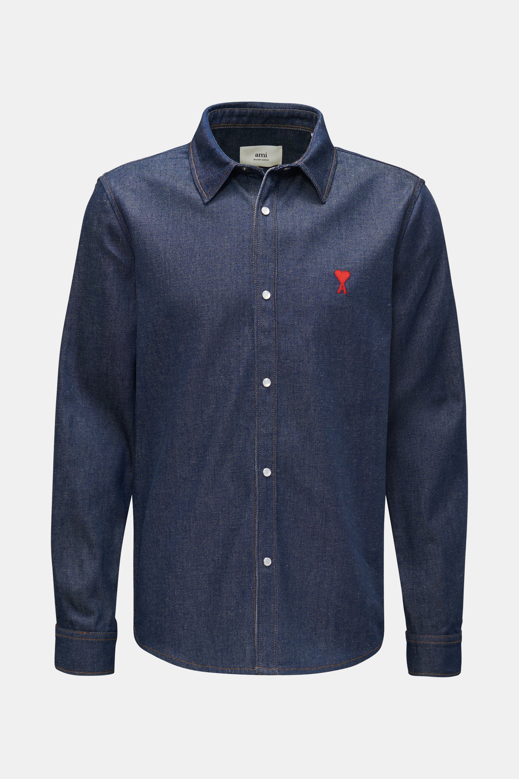 Ami Paris Jeanshemd Kent-Kragen navy