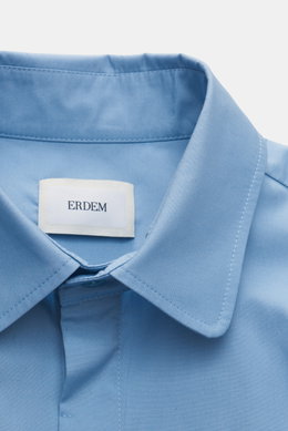 Erdem Casual shirt 'Luke' slim collar smoky blue