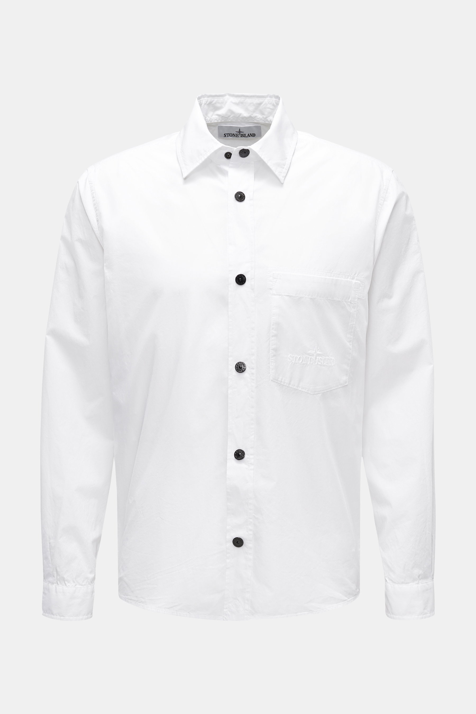 Stone Island Casual Hemd schmaler Kragen weiß