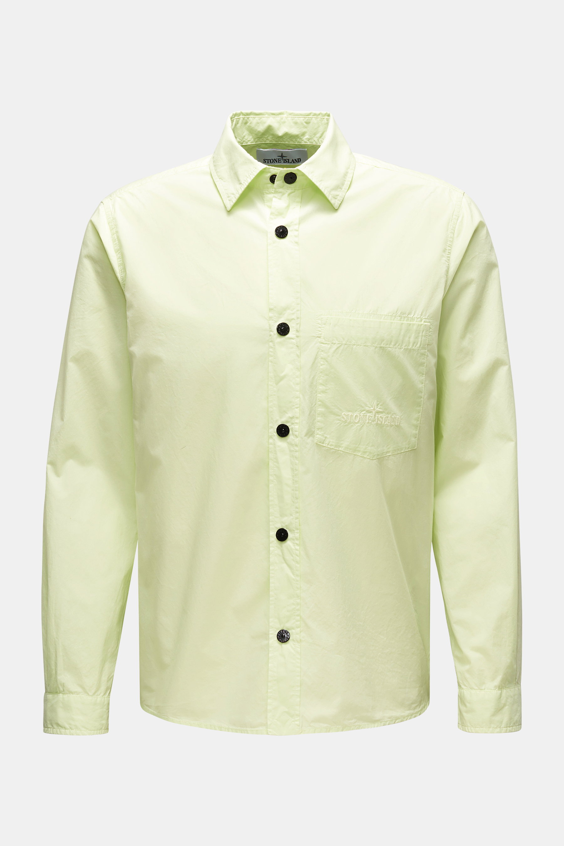 Stone Island Casual Hemd schmaler Kragen neongrün