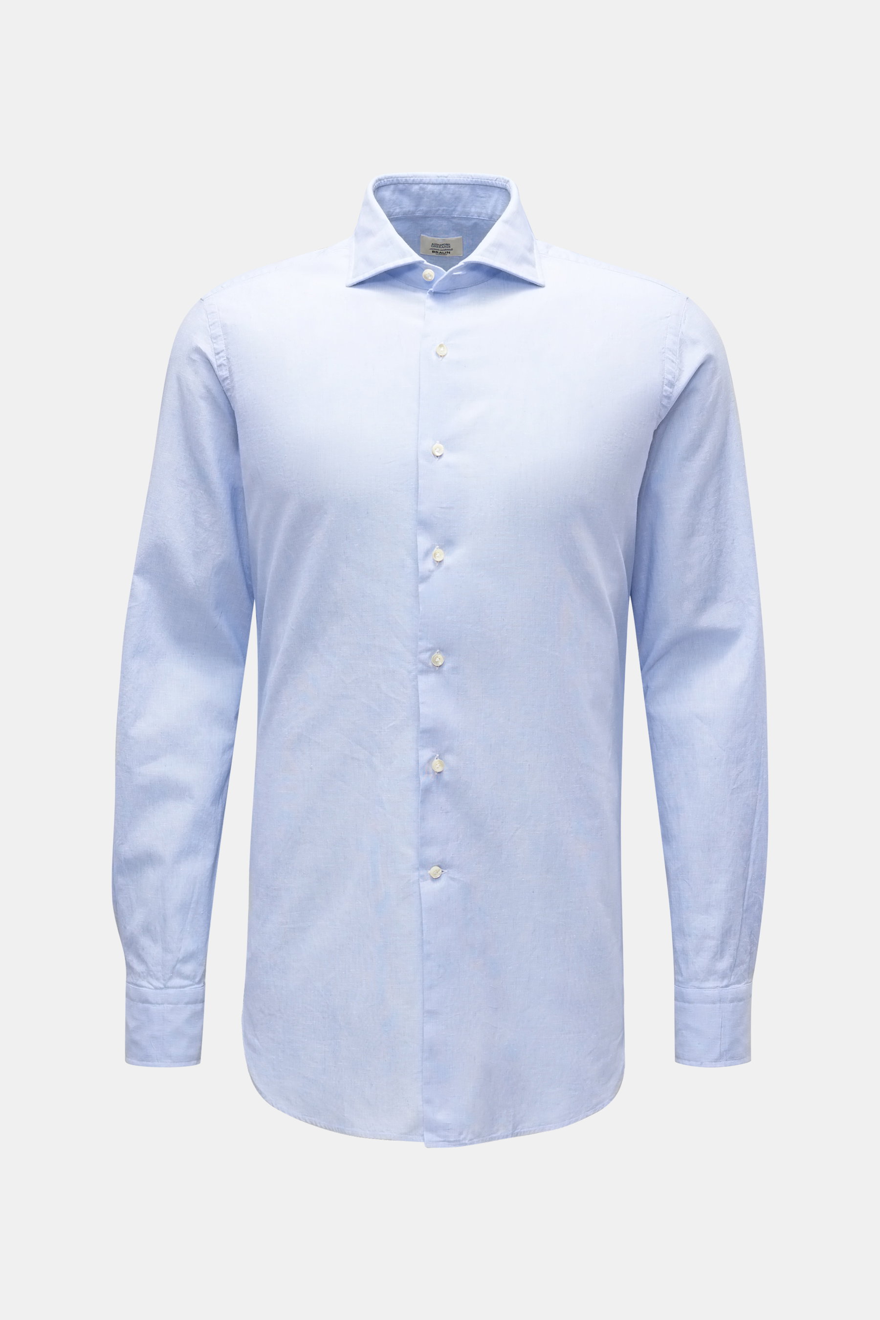 Gherardi Casual Hemd Haifisch-Kragen rauchblau